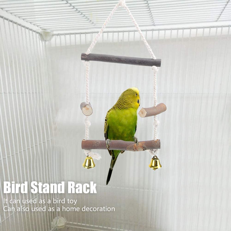 Wooden Swing Perch Standing Rack Cotton Rope Hanging Biting Chewing Playing Bird Toy Parrots Supplies Accessory Easy to Use Animals & Pet Supplies > Pet Supplies > Bird Supplies GFRGFH   