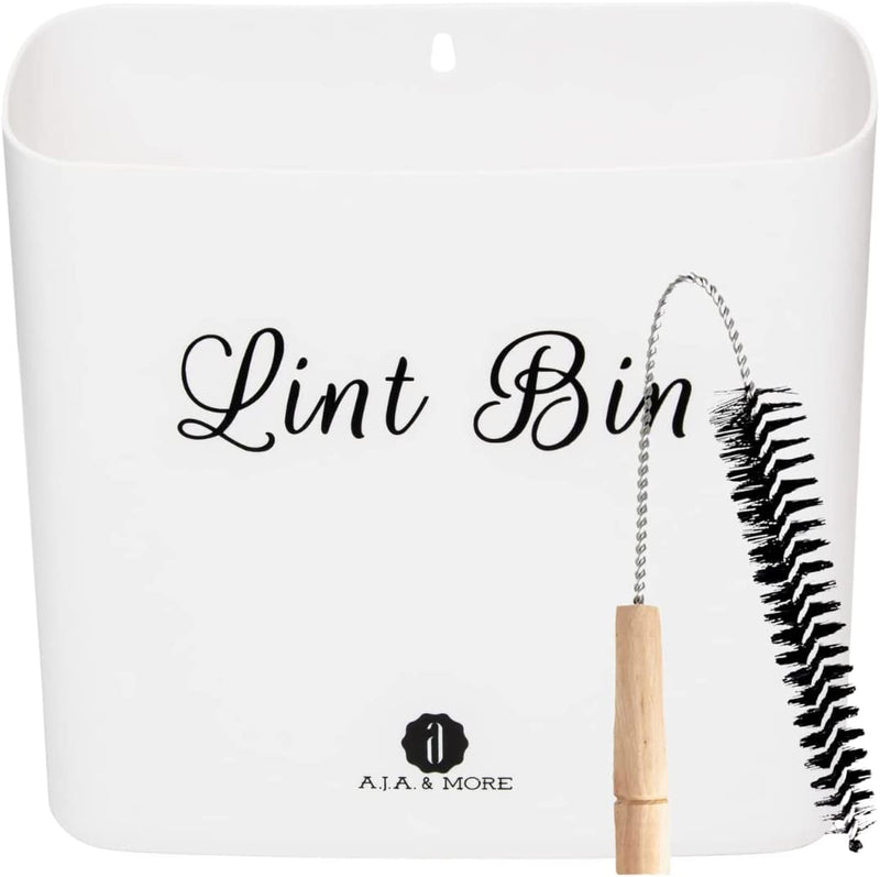Magnetic Lint Bin for Laundry Room | Farmhouse Retro Magnetic Lint Bin for Laundry Room Storage Decor - Lint Container Space Saving Washer and Dryer Trash Can Solution Wall Mount (Off-White) Home & Garden > Household Supplies > Storage & Organization A.J.A. & MORE Off-White + Brush  