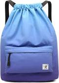 Risefit Waterproof Drawstring Bag, Drawstring Backpack, Gym Bag Sackpack Sports Backpack for Women Girls Home & Garden > Household Supplies > Storage & Organization Risefit 03-gradient Blue  