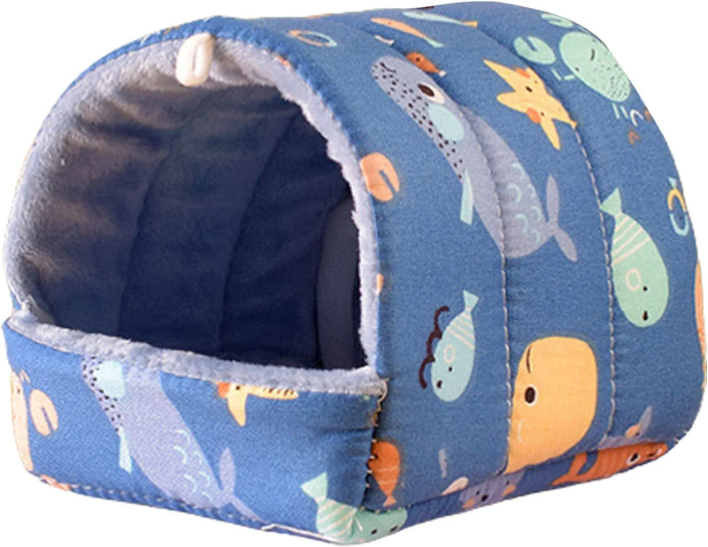 Hamster Nest Warm Cotton Nest Comfortable Large Hideout - Washable Guinea Pig Cage Accessories for Guinea Pigs, Chinchillas, Hamsters, Hedgehogs Small Animal Bed Cage Accessories Rose Red Strawberry S Animals & Pet Supplies > Pet Supplies > Bird Supplies > Bird Cages & Stands AOKID Seaworld Small 
