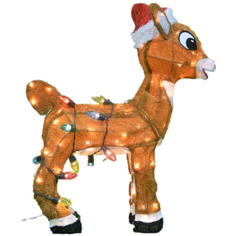 Light-Up Deer with Christmas Hat Holiday Decoration, Christmas Atmosphere LED Christmas Outdoor Decorations with Light for Garden Patio Lawn Home & Garden > Decor > Seasonal & Holiday Decorations& Garden > Decor > Seasonal & Holiday Decorations Gupgi   
