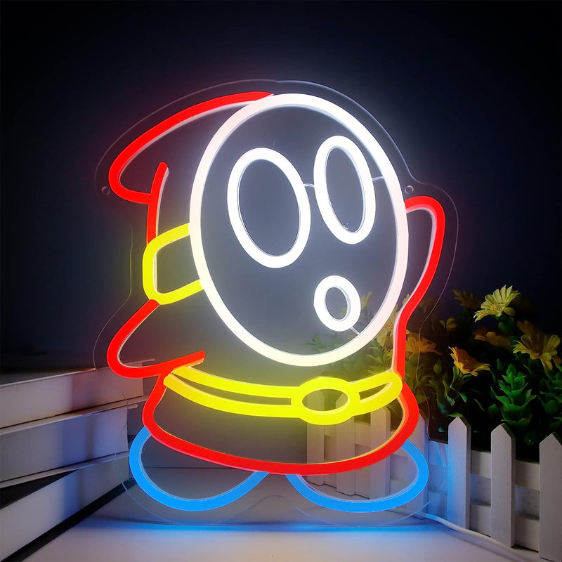 Anime Turtle Neon Sign for Wall Decor, Neon Lights LED USB Dimmable Switch for Bedroom Game Room Kids Room Decor, Gift for Girls Boys Birthday (14.5X15.7In)  fengll Shy Guy  