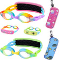 Ruigao Kids Swim Goggles Age 2-6, Toddler Goggles No Hair Pull, Swimming Goggles with Case/Soft Band Sporting Goods > Outdoor Recreation > Boating & Water Sports > Swimming > Swim Goggles & Masks RuiGao 2pk - Rainbow / Blue  