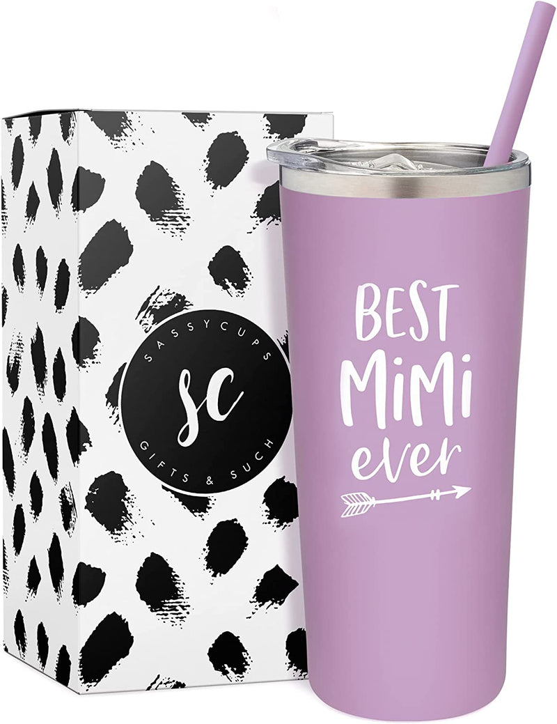 Sassycups Best Nana Ever Tumbler | 22 Ounce Engraved Mint Stainless Steel Insulated Travel Mug | Nana Tumbler | for Nana | World'S Best Nana | New Nana | Nana Birthday | Nana to Be Home & Garden > Kitchen & Dining > Tableware > Drinkware SassyCups Lilac - Mimi  