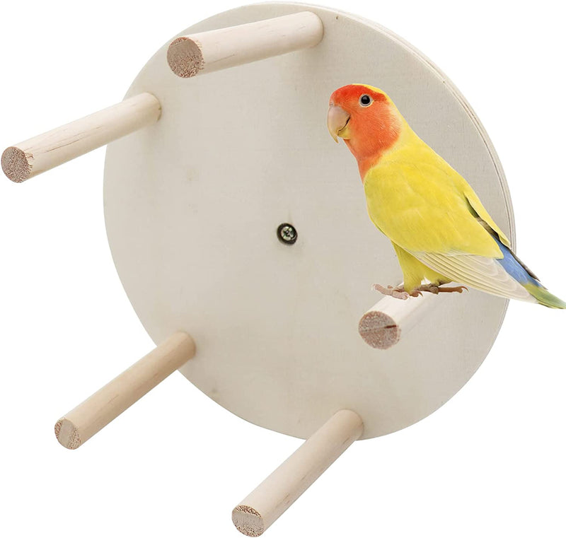 Bird Perch Wheel Toy, Wooden Parrot Rotating Bird Perch Toy, Bird Cage Accessories, Funny and Unique Bird Toy for Peony Parrot Parakeet Cockatiels Budgerigar or Small and Medium-Sized Birds Animals & Pet Supplies > Pet Supplies > Bird Supplies > Bird Toys Dnoifne   