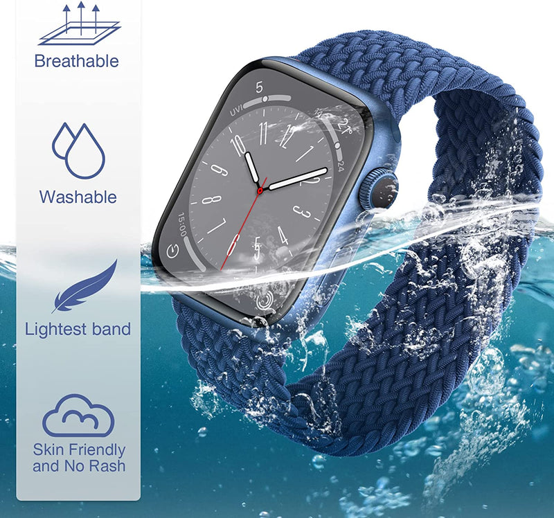 OULUOQI Braided Solo Loop Compatible with Apple Watch Band 38Mm 40Mm 41Mm 42Mm 44Mm 45Mm 49Mm Women Men,Lace Nylon Stretchy Elastic Sport Strap for Iwatch Ultra Series 8 SE 7 6 5 4 3 2 1. Sporting Goods > Outdoor Recreation > Winter Sports & Activities OULUOQI   