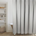 HALL & PERRY Modern Transitional White Stripe Shower Curtain with Tassels - Vertical Black Lines Striped 100% Cotton, 72" X 72" Sporting Goods > Outdoor Recreation > Fishing > Fishing Rods HALL & PERRY Grey 72"x72" 