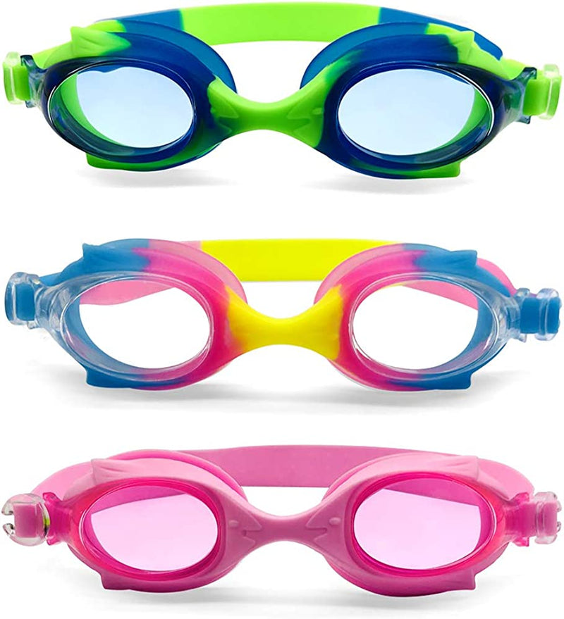SUMMER SALE !!! Kids Swim Goggles Pack of 3,For Baby Children,Infant,Toddlers,Boys Girls from 2 to 5 Years Old