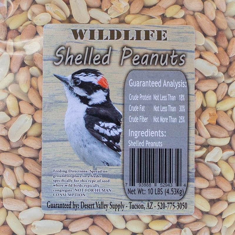 Desert Valley Premium Shelled Peanuts - Wild Bird - Wildlife Food, Squirrels, Cardinals, Jays & More (10-Pounds) Animals & Pet Supplies > Pet Supplies > Bird Supplies > Bird Food Desert Valley Supply   