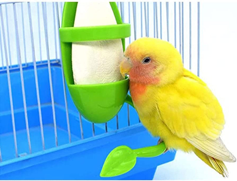 Plastic Bird Feeding Holder for Birdcage Parrots Feeder Basket Bird Supplies Fruit Vegetable Cuttlebone Container 4 Pieces, Green