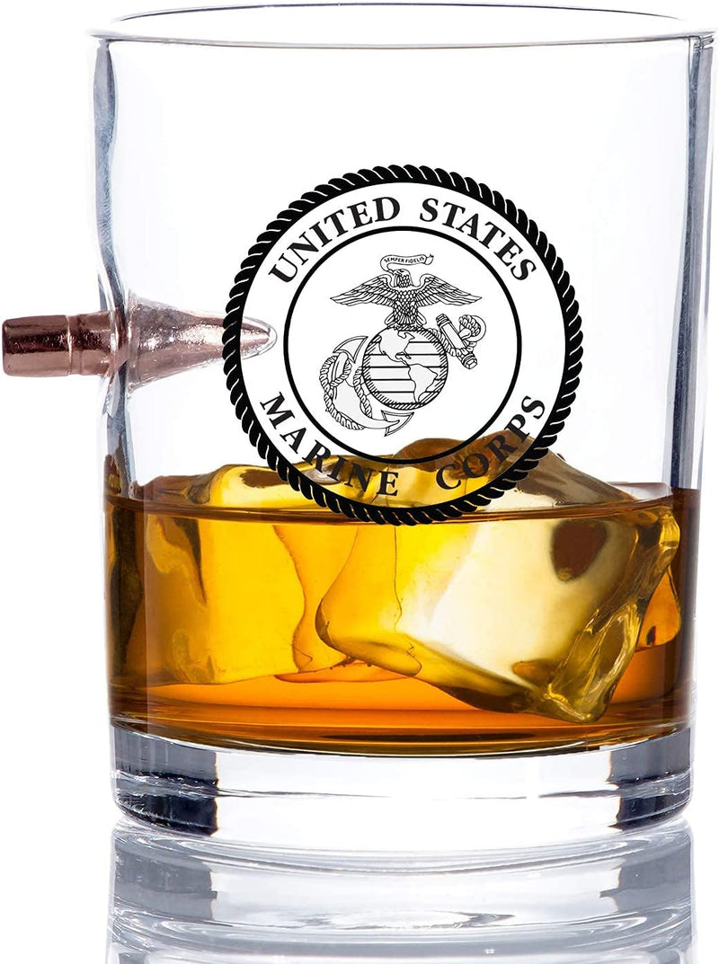 Officially Licensed USMC Projectile Whiskey Glass – Hand Blown .308 Glasses – Marine Corps Gifts – 8 Oz. Home & Garden > Kitchen & Dining > Barware MVP Studios   