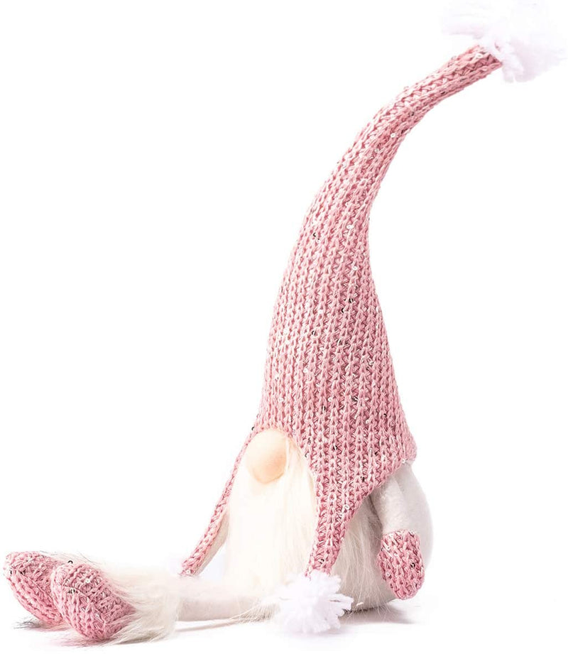 Funoasis Christmas Gnome Gifts Holiday Decoration Kids Birthday Present Handmade Tomte Plush Doll, Home Ornaments Tabletop Santa Figurines 22 Inches (Pink Hanging Feet) Home & Garden > Decor > Seasonal & Holiday Decorations SR Crafts Co., Ltd   