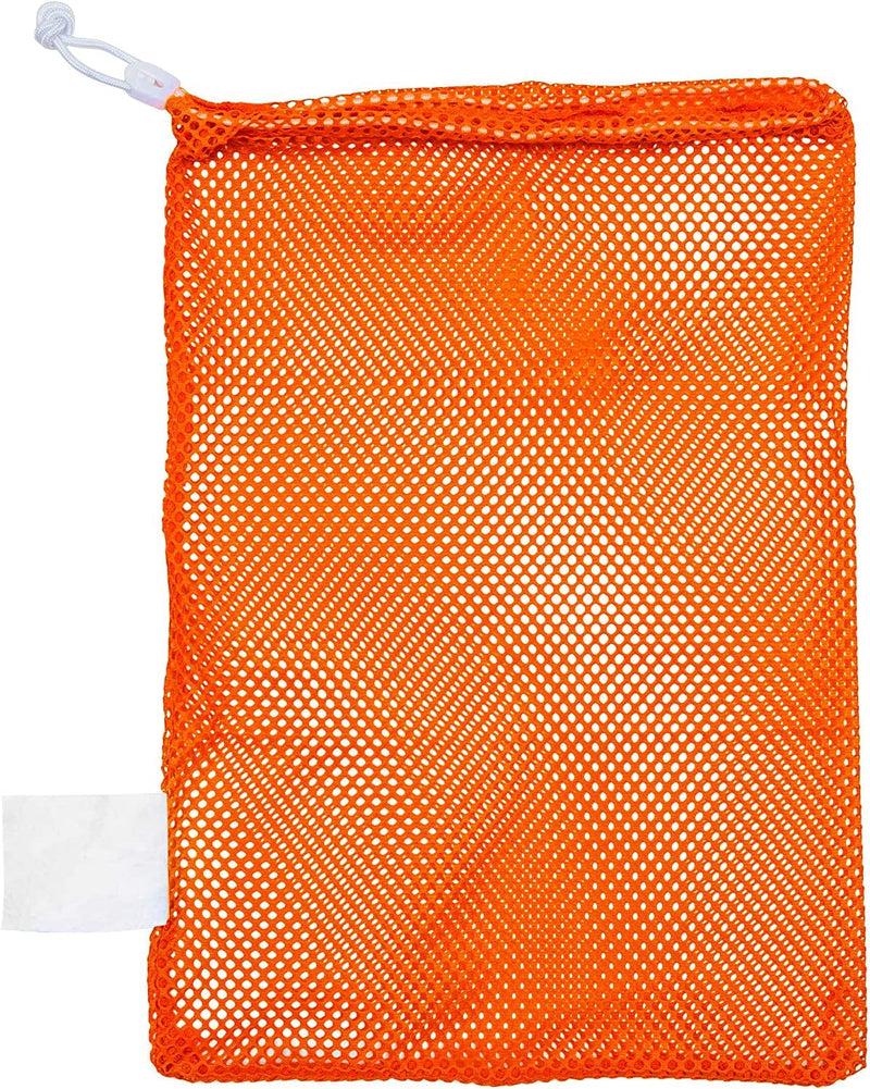 Champion Sports Mesh Sports Equipment Bag - Multipurpose Nylon Drawstring Sack with Lock and ID Tag for Balls, Beach, Laundry Home & Garden > Household Supplies > Storage & Organization Champion Sports Orange 12" X 18" 
