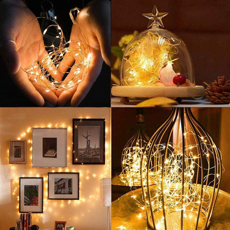 Chinety LED Fairy Light String 20 Pack Micro 20 LED Battery Operated Silver Wire String Lights Mini Waterproof Firefly Starry Lights Mason Jar Lights for DIY Party Wedding Bedroom Decor (Warm White) Home & Garden > Lighting > Light Ropes & Strings Chinety   
