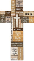 Christians Cross Wall Decor Faith Biblical Verse Wooden Crosses Table Centerpieces Farmhouse Wall Sign for Home Easter Party Indoor Outdoor Decorations 10.6 X 6.1 Inch (Classic Style) Home & Garden > Decor > Seasonal & Holiday Decorations Jetec Classic Style  