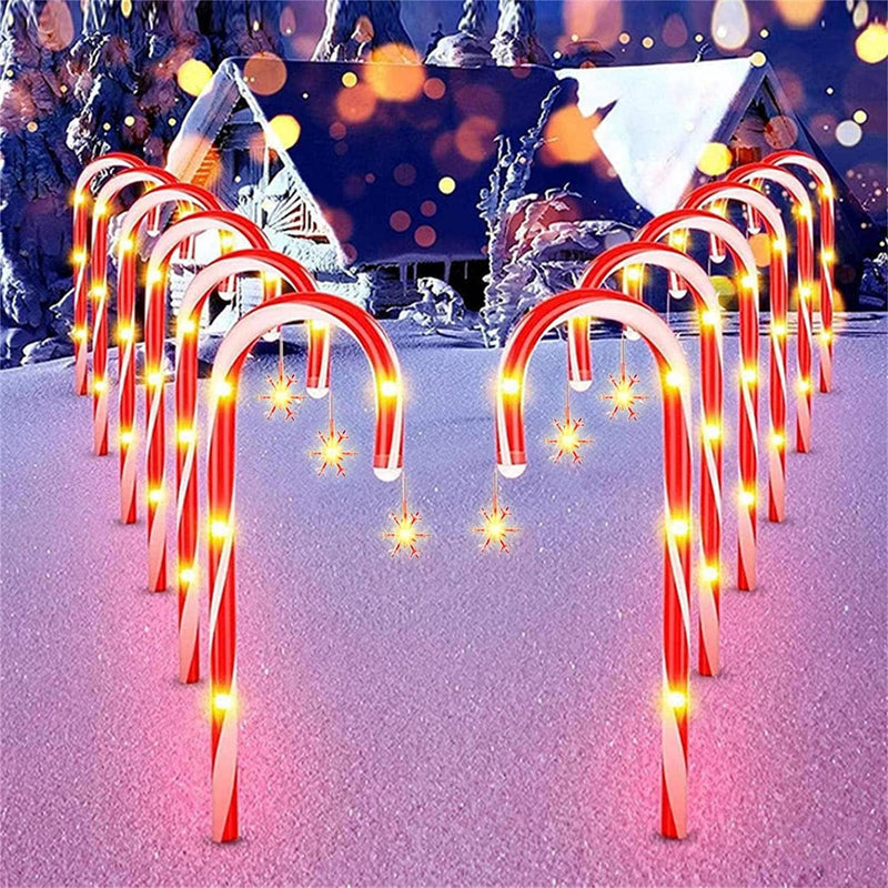 Christmas Cane Light Battery Type for House Path Walkway Driveway Christmas Crutch Ground Lamp Outdoor Plug-In Candy Crutch Lawns Landscapes Lamp (12Pcs) Home & Garden > Lighting > Lamps 2022 Black Friday Deals 12pcs  