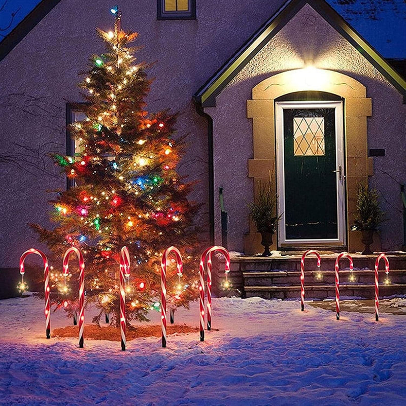 Christmas Cane Light Battery Type for House Path Walkway Driveway Christmas Crutch Ground Lamp Outdoor Plug-In Candy Crutch Lawns Landscapes Lamp (12Pcs) Home & Garden > Lighting > Lamps 2022 Black Friday Deals   