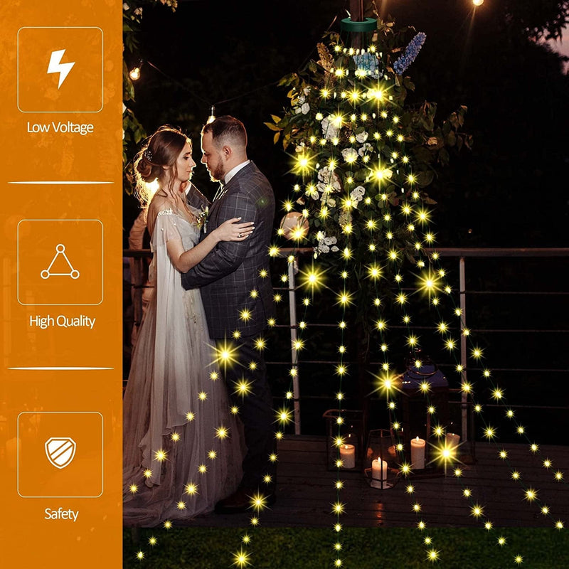 Christmas Decorations Tree Lights with Ring, 280 Leds Christmas Lights for Indoor&Outdoor with 8 Modes & Memory Functions, Waterproof 2M X 8 LED String Lights with Remote Control & Timing -Warm White Home & Garden > Lighting > Light Ropes & Strings young master   