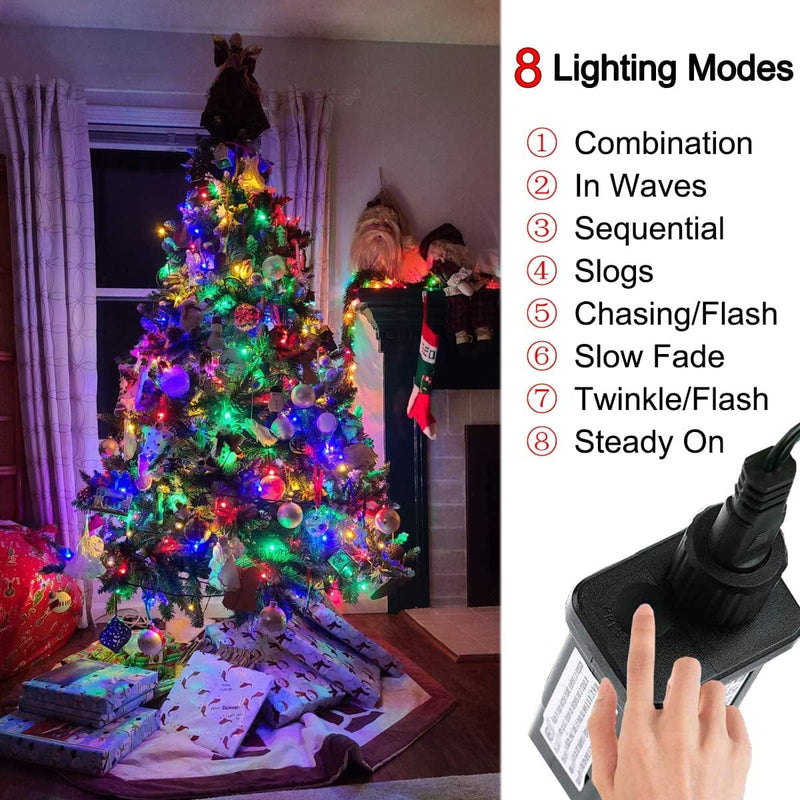 Christmas Indoor Tree Lights - 220 Leds 82Ft/25M Memory Function 8 Modes End-To-End Plug in Outdoor Waterproof Decorative Fairy Twinkle String Lights for Xmas Tree/Easter/Patio/Home/Room - Colorful Home & Garden > Lighting > Light Ropes & Strings Magical Lighting   