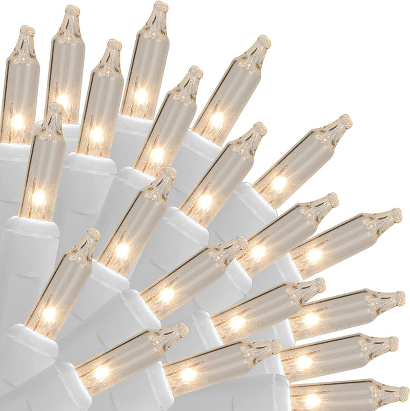 Christmas Lights, Clear Outdoor Lights, White Wire 150-Count Lights 120V UL Certified Incandescent Mini String Light, Connectable for Xmas Tree Wreath Home Patio Holiday Party Garden Decorations Home & Garden > Lighting > Light Ropes & Strings Twinkle Star Clear Warm White - White Wire 1 