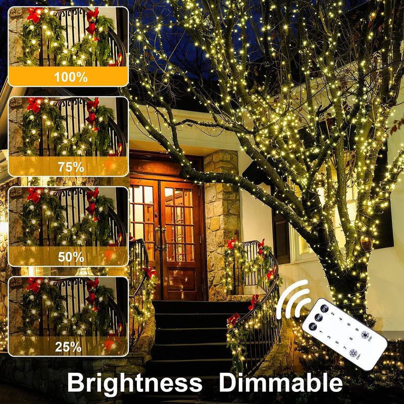 Christmas Lights Outdoor 108FT 300 LED String Lights with 8 Modes & Timer Remote, End to End Conectable, UL Listed, Green Wire Home & Garden > Lighting > Light Ropes & Strings SPIRIT STAR CHRISTMAS CENTER   