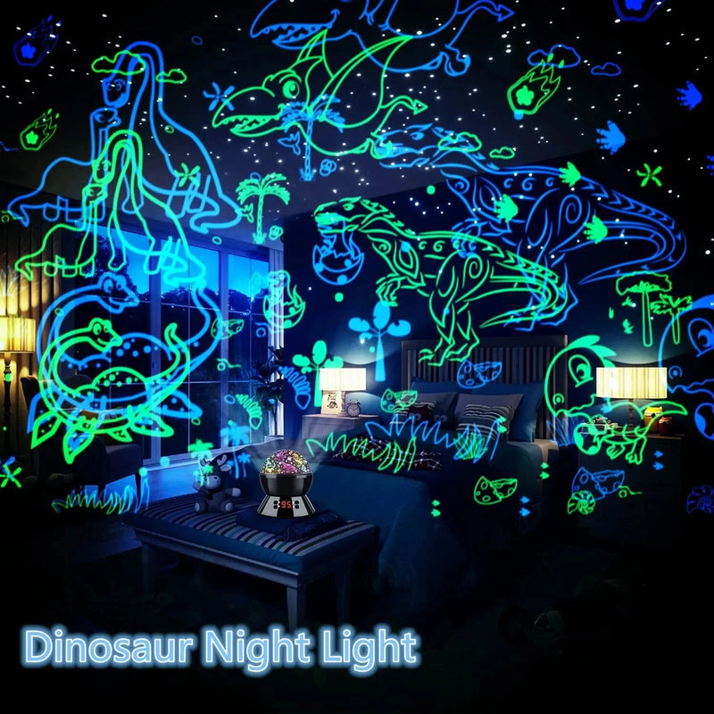 Christmas Projector Lights Dinosaur Night Light for Boys Toys for Kids Age 3-5, 360 Degree Rotation with 17 Colors Projection Toddler Nightlight Lamp for Kids Room Decor, Birthday Xmas Gifts for Boys Home & Garden > Lighting > Night Lights & Ambient Lighting MOKOQI   