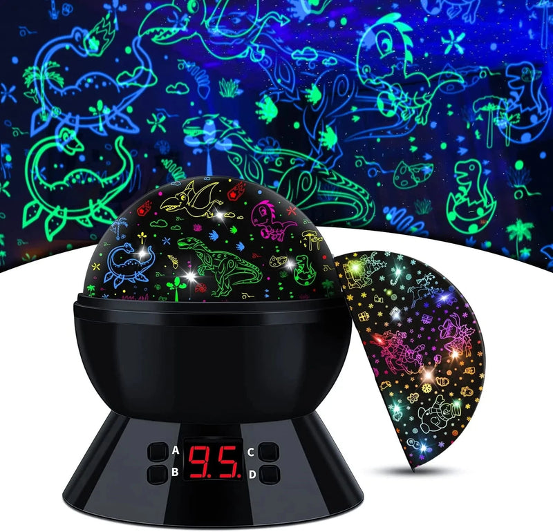 Christmas Projector Lights Dinosaur Night Light for Boys Toys for Kids Age 3-5, 360 Degree Rotation with 17 Colors Projection Toddler Nightlight Lamp for Kids Room Decor, Birthday Xmas Gifts for Boys Home & Garden > Lighting > Night Lights & Ambient Lighting MOKOQI   
