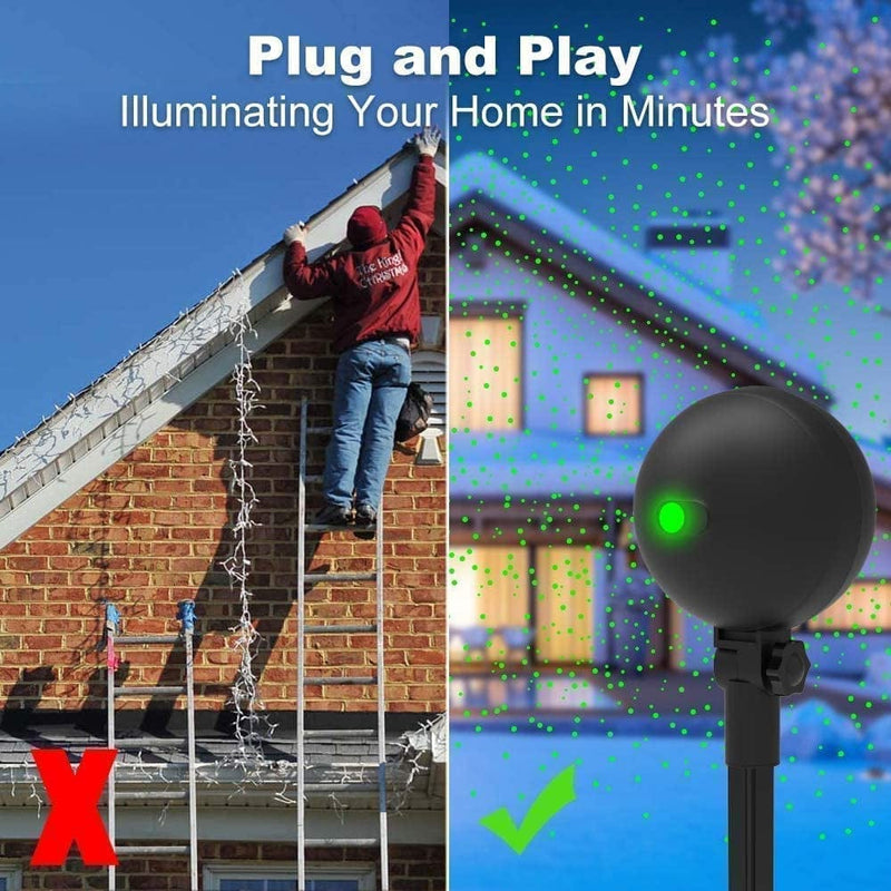 Christmas Projector Lights Outdoor, Led Waterproof Christmas Laser Lights Landscape Spotlight Red and Green Dots Show with Remote for Holiday Party House Garden Yard Decorations Home & Garden > Lighting > Flood & Spot Lights Auxiwa   
