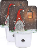 Christmas Snow Night Light Set of 2, Winter Snowman Auto Sensor LED Dusk-To-Dawn Nightlights, Plug-In Sensor Lamp for Bedroom Bathroom Kitchen Hallway Stairs Decorative