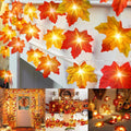 Christmas Snowflake String Lights, 20 FT 40 LED Battery Operated Fairy Lights with Remote, 8 Modes Timer Hanging Decor for Bedroom Room Patio Party Wall Indoor Outdoor Xmas Tree Decorations Cool White Home & Garden > Lighting > Light Ropes & Strings Runleo 1*20led Maple Leaves  