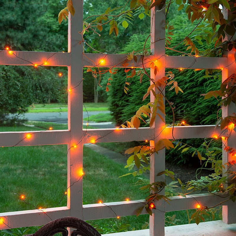 Christmas String Lights, 33 Ft / 10 M - 300 LED Orange Twinkle Firefly- Outdoor Winter Garden Indoor Spooky Decorations for Mini Bedroom, Wedding, Patio, Parties & Holidays - Easy Plug in Operated Home & Garden > Lighting > Light Ropes & Strings SCS Direct   