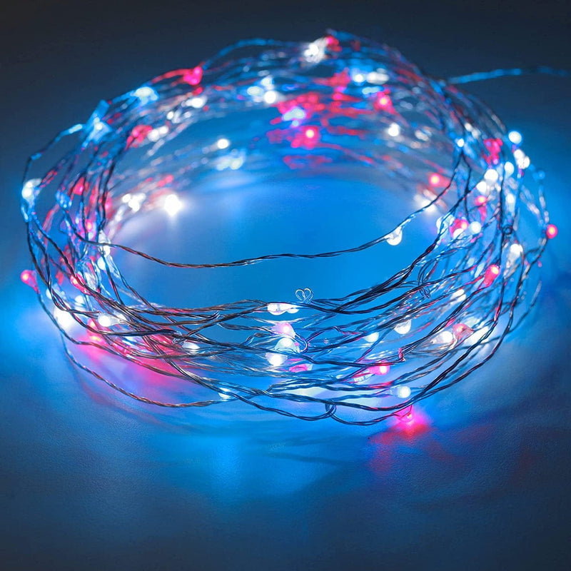 Christmas String Lights, 33 Ft / 10 M - 300 LED Orange Twinkle Firefly- Outdoor Winter Garden Indoor Spooky Decorations for Mini Bedroom, Wedding, Patio, Parties & Holidays - Easy Plug in Operated Home & Garden > Lighting > Light Ropes & Strings SCS Direct Red, White, Blue 1 Pack 