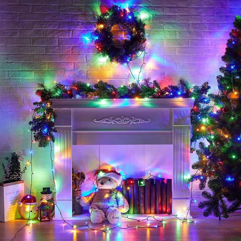 Christmas String Lights 66FT 200 LED Twinkle Fairy Lights String with 8 Light Modes for Christmas Trees Garland Wreath Wedding Indoor Outdoor Holiday Decorations - Warm White to Multicolor Home & Garden > Lighting > Light Ropes & Strings Minetom   