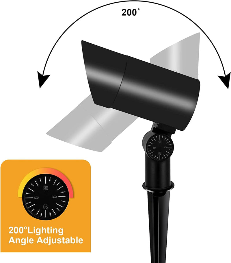CINOTON 30W LED Landscape Lighting Outdoor with Photocell Sensor 120V Waterproof Dusk to Dawn Directional Uplight with US 3-Plug and 6.6 FT Cord Tree Flag Spotlights with Spike Stand 3000K Warm White Home & Garden > Lighting > Flood & Spot Lights CINOTON   