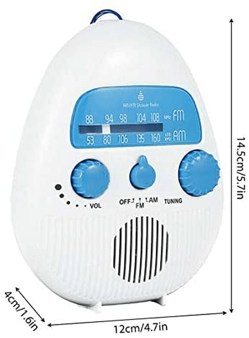 Class 5 Waterproof Shower Radio,Outdoor Portable Portable Mini Shower Radio Indoor FM AM Electronic Bathroom Waterproof