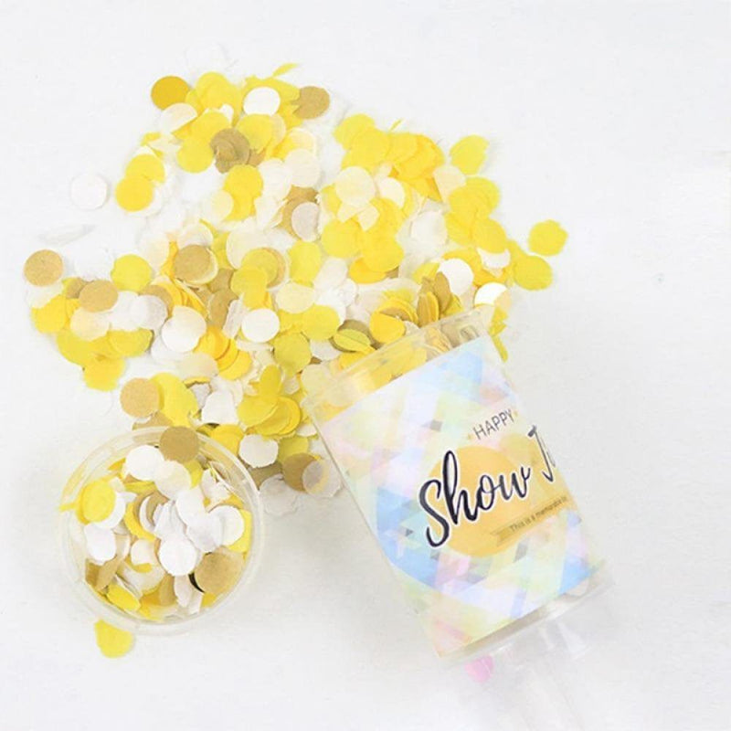 Clearance Sale 1PC Colorful Party Confetti Handheld Popper Cannons Graduation Event Wedding Party Birthday Year Celebration Supplies Arts & Entertainment > Party & Celebration > Party Supplies Abcelit One Size Yellow 