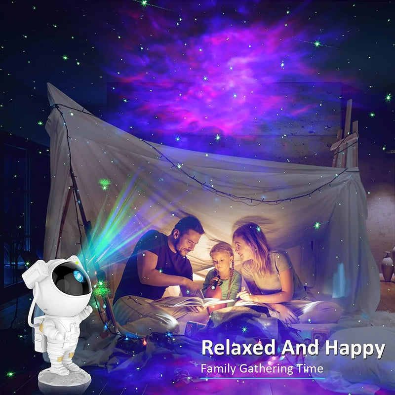 Clesea Kids Star Projector Night Light with Timer, Remote Control and 360Degreeadjustable Design, Astronaut Nebula Galaxy for Children Adults Baby Bedroom, Study Room Game White