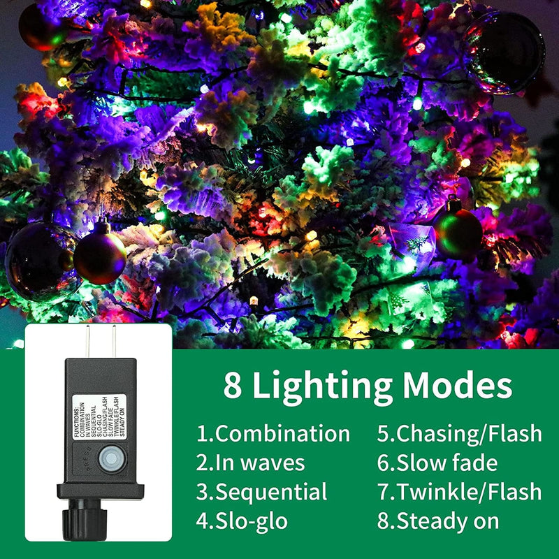 Cobbe Christmas String Lights Outdoor Indoor,72 FT 200 Leds with 8 Lighting Modes Waterproof UL Certified Ultra-Bright String Lights for Home,Party Holiday Decoration Valentines Day Decor Multicolor Home & Garden > Lighting > Light Ropes & Strings Cobbe   