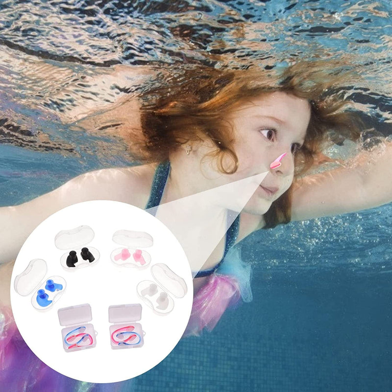 COHEALI Swimming Ear Plug 4 Sets Silicone Waterproof Swimming Nose Clips with Box Small Nose Clips Swim Earplugs for Swimming Bathing Surfing Sporting Goods > Outdoor Recreation > Boating & Water Sports > Swimming COHEALI   