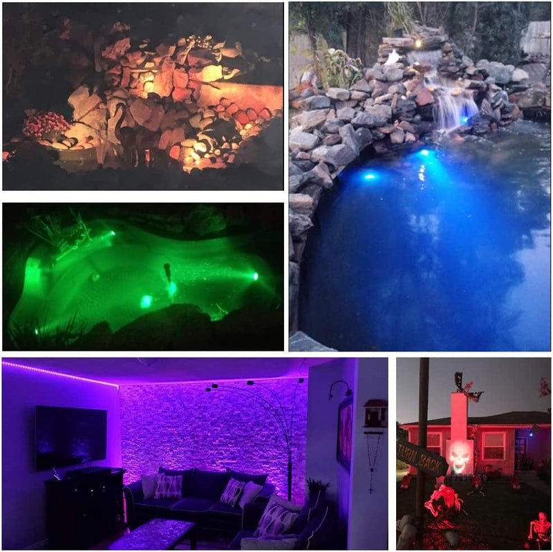 Color Changing Pond Lights, LED Underwater Fountain Lights Pond Lights IP68 Waterproof Submersible Spotlights Multi-Color Dimmable Memory Adjustable, Set of 6 Home & Garden > Pool & Spa > Pool & Spa Accessories SHOYO   