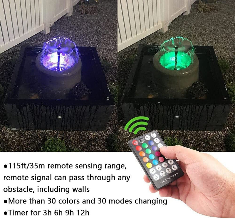 Color Changing Spotlights, 12W LED Underwater Fountain Lights Pond Lights IP68 Waterproof Submersible Spotlights Multi-Color Dimmable Memory Adjustable for Halloween Garden Yard Pathway Tree, 4 Pack Home & Garden > Pool & Spa > Pool & Spa Accessories COVOART   