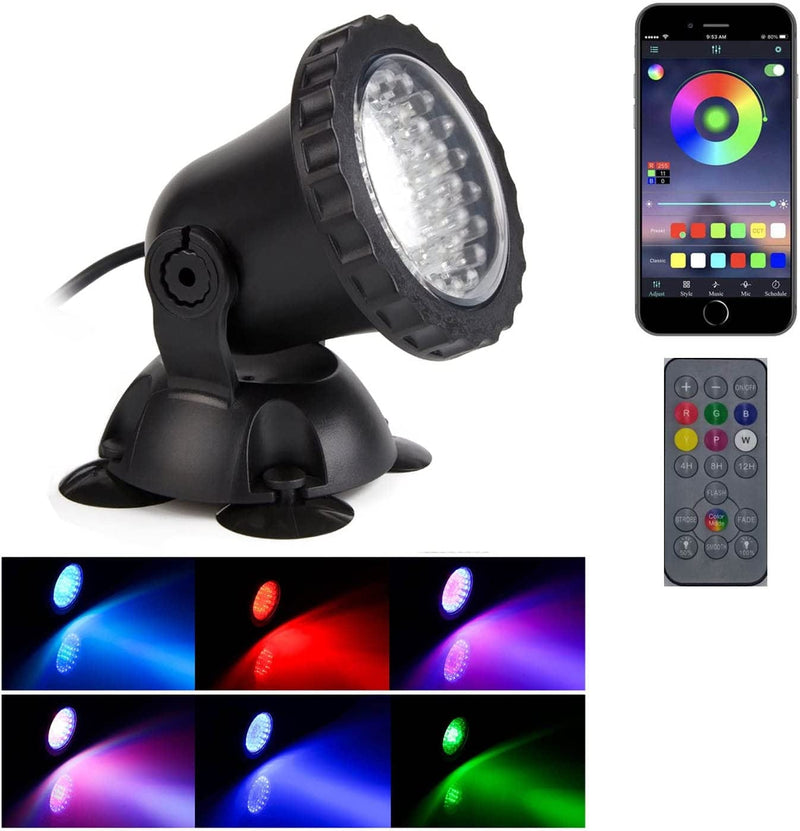 Color Changing Spotlights RGB Pond Lights IP68 Waterproof Underwater Landscape Lights Dimmable Submersible LED Decorate Lighting for Garden Yard Lawn Fountain Tree Flag Wall, Set of 6 Home & Garden > Pool & Spa > Pool & Spa Accessories SHOYO 1 Light in Set  
