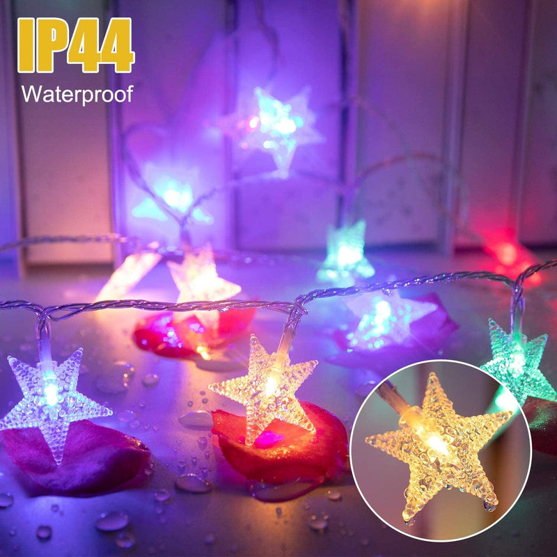 Color Changing Star String Lights Plug in - 33 Feet 100 Led Star Fairy Lights with Remote and Timer, 11 Lighting Modes 2 in 1 String Light Waterproof for Bedroom Outdoor Christmas Holiday Decor Home & Garden > Lighting > Light Ropes & Strings Minetom   