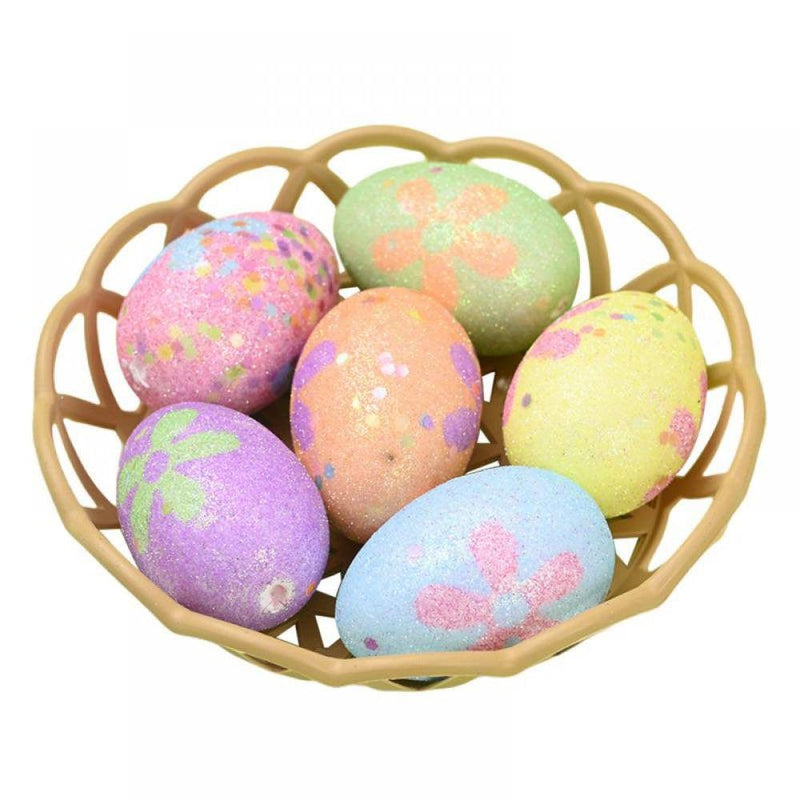 Colorful Easter Eggs Foam Eggs Decorative Hanging Ornaments for DIY Crafts Easter Decorations Home & Garden > Decor > Seasonal & Holiday Decorations Popvcly   