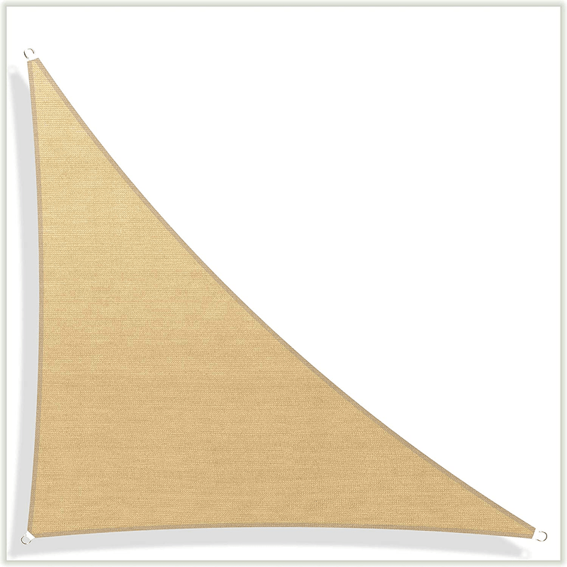ColourTree 16' x 16' x 22.6' Grey Right Triangle CTAPRT16 Sun Shade Sail Canopy Mesh Fabric UV Block - Commercial Heavy Duty - 190 GSM - 3 Years Warranty (We Make Custom Size) Home & Garden > Lawn & Garden > Outdoor Living > Outdoor Umbrella & Sunshade Accessories ColourTree Sand Beige Right Triangle 12' x 16' x 20' 