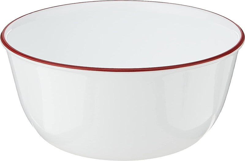 Corelle Vitrelle 28-Oz Soup/Cereal Bowls Set of 6, Chip & Crack Resistant Dinnerware Bowls for Soup, Ramen, Cereal and More, Triple Layer Glass, Winter Frost White Home & Garden > Decor > Seasonal & Holiday Decorations Corelle Red Band 1 Pack 