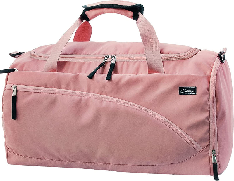 COTEY 22" Weekender Bags for Women, 38L Travel Duffle Bag for Women Overnight, Large Carry on Duffel with Shoe Compartment, Waterproof - Purple Rose Home & Garden > Household Supplies > Storage & Organization COTEY Pink Large 