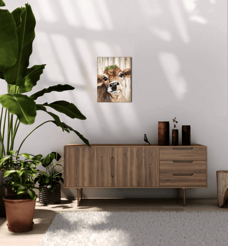 Country Farmhouse Bathroom Cute Cow Decor canvas print picture wall art retro style nice present Placed in Home Bedroom Office Study fireplace kitchen Bedroom Dining Room 12”X16“ … Home & Garden > Decor > Seasonal & Holiday Decorations 3LDECOR   