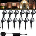 COVOART Color Changing LED Landscape Lights 12W Landscape Lighting IP66 Waterproof LED Garden Pathway Lights Walls Trees Outdoor Spotlights with Spike Stand, Outdoor Landscaping Lights, 4 Pack Home & Garden > Lighting > Flood & Spot Lights COVOART 12 Pack Warm White  