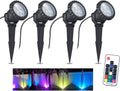 COVOART Color Changing LED Landscape Lights 12W Landscape Lighting IP66 Waterproof LED Garden Pathway Lights Walls Trees Outdoor Spotlights with Spike Stand, Outdoor Landscaping Lights, 4 Pack Home & Garden > Lighting > Flood & Spot Lights COVOART 4 Pack Rgb  